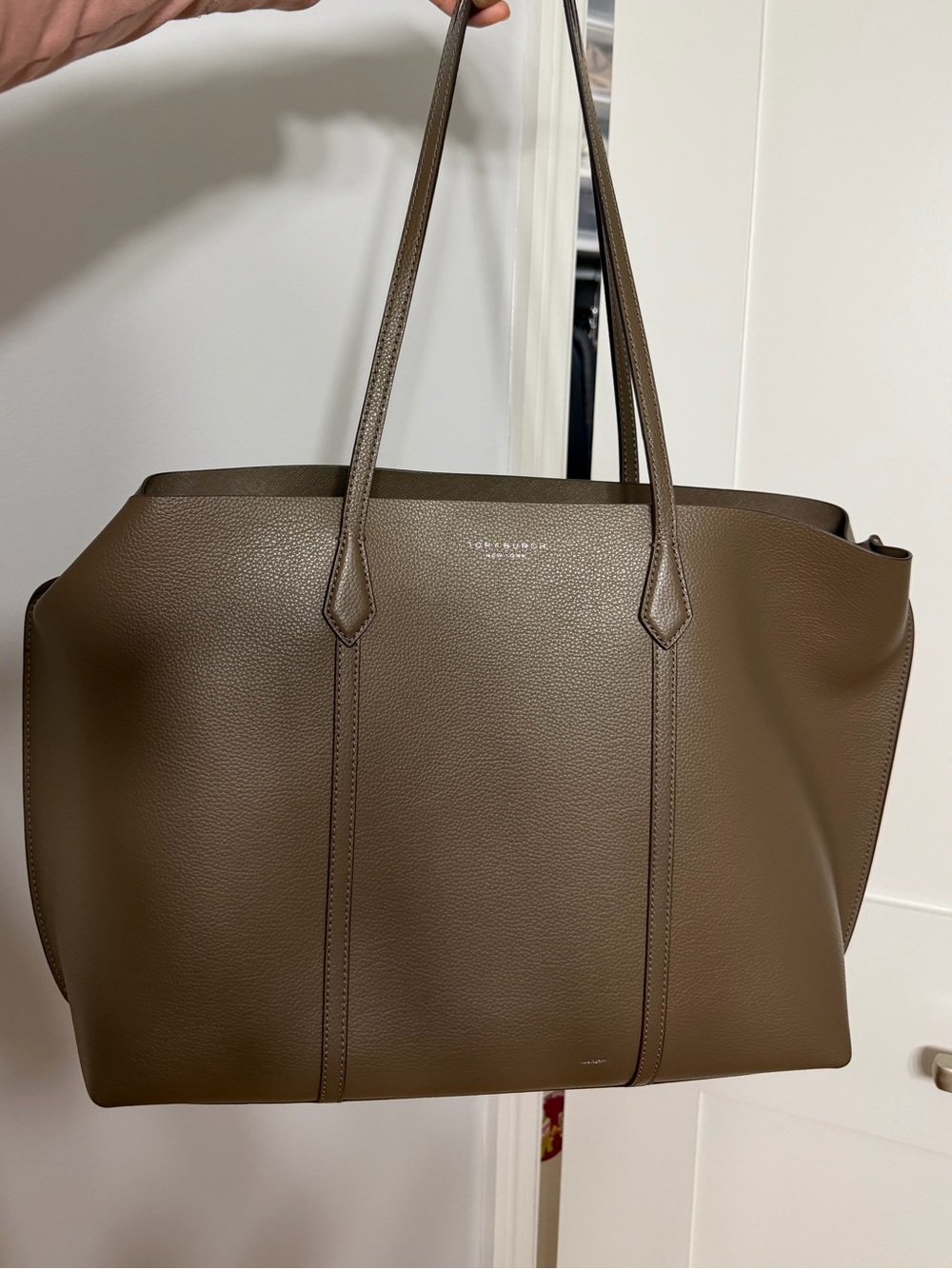 Tory Butch Wild Mushroom Pebbled Leather Perry Tote